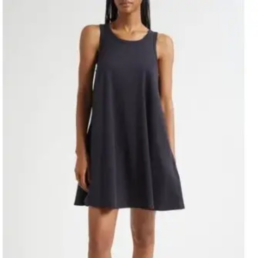 COS Navy A-Line Mini Dress | Minimal Sleeveless Swing Dress | Size XS